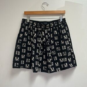 Madewell Black And White Geometric Tribal Bohemian Drawstring Skirt
